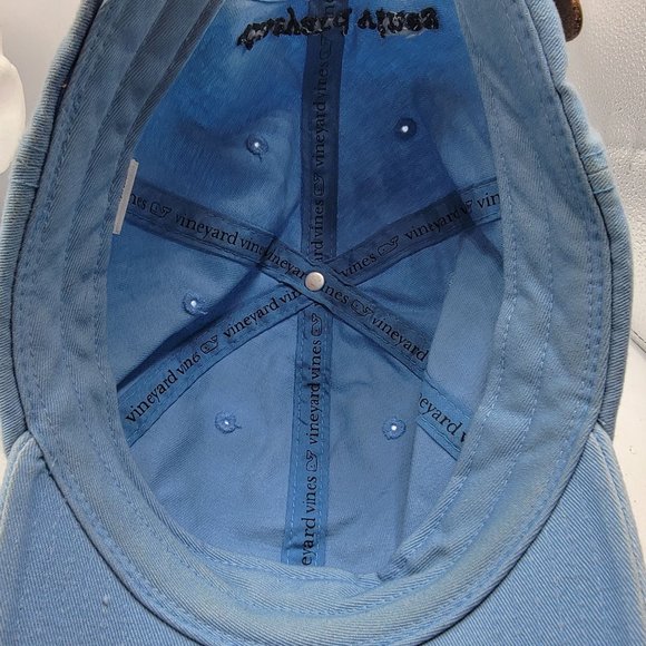 Vineyard Vines Hat Blue Logo Whale Adjustable Baseball Adults Cap Distressed - Picture 7 of 9
